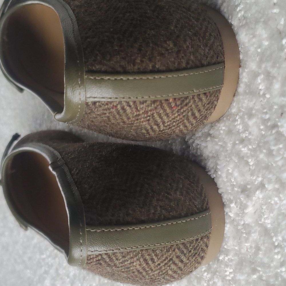 Talbots Olive Green Round Toe Tweed Ballet Flats 9M - Picture 10 of 10